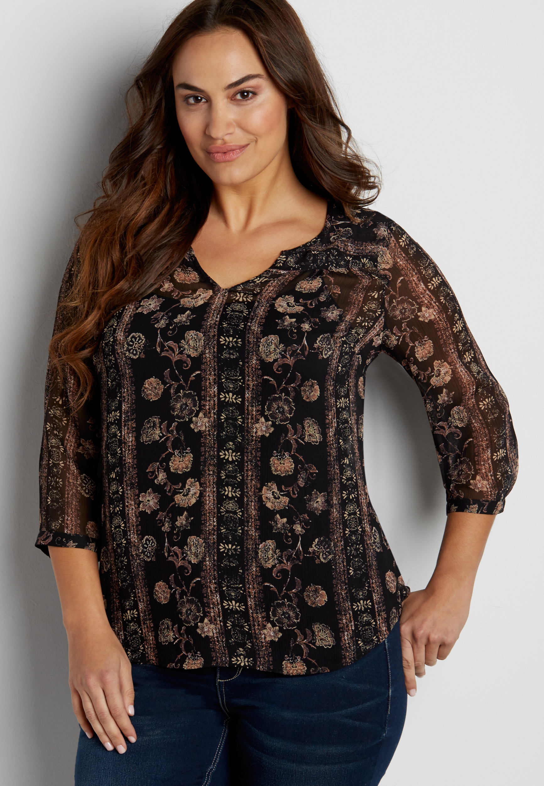 the perfect plus size blouse in floral pattern | maurices