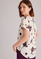 Delton Zipper Back Floral Blouse, C1524, small