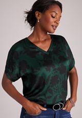Floral V Neck Blouse, C5273, small