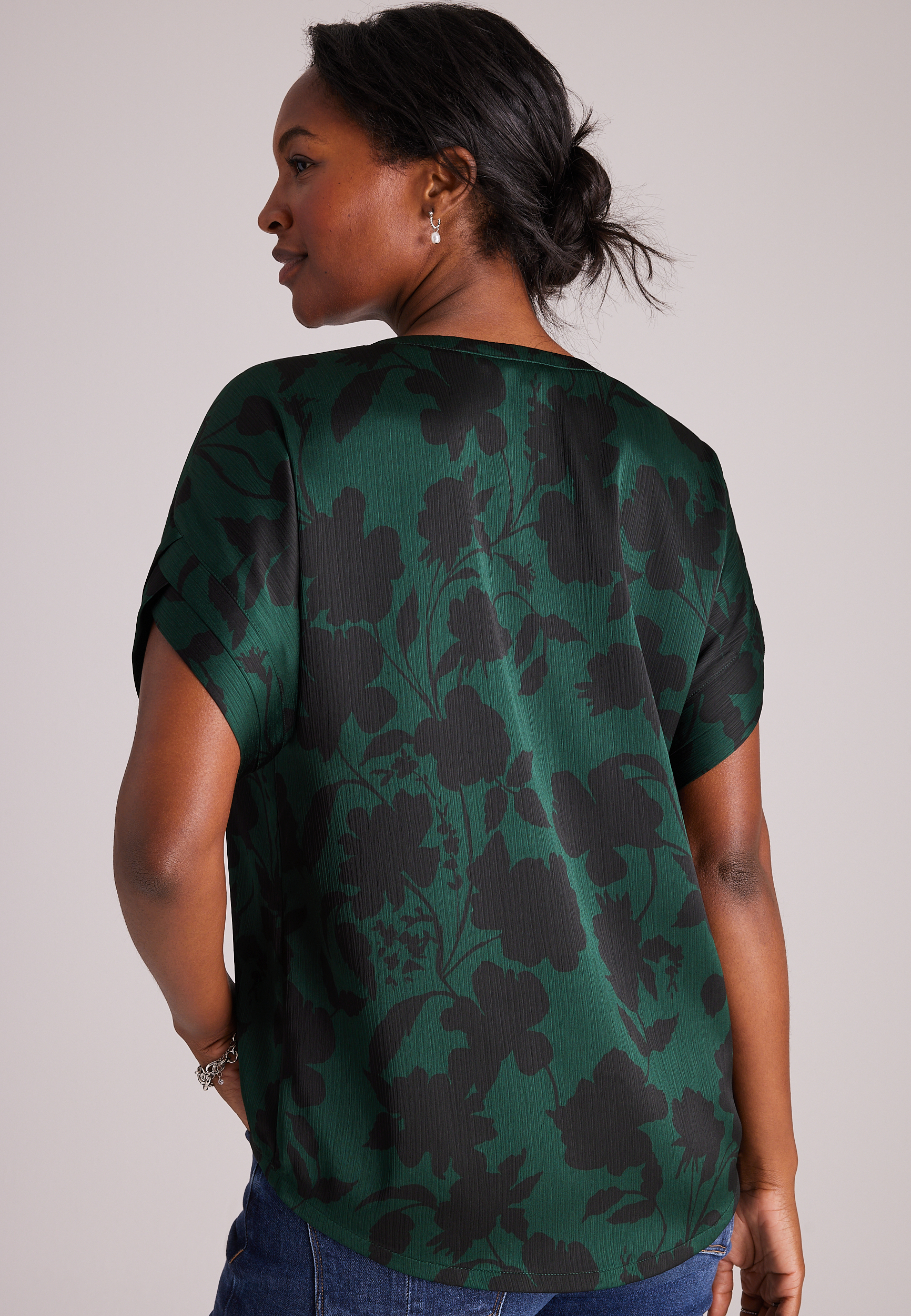 Floral V Neck Blouse, C5273, large