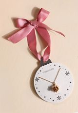 Gold Gift Bow Pendant Necklace, C605, small