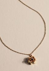 Gold Gift Bow Pendant Necklace, C605, small