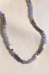 Gold And Blue Aventurine Beaded Necklace, C7608, small