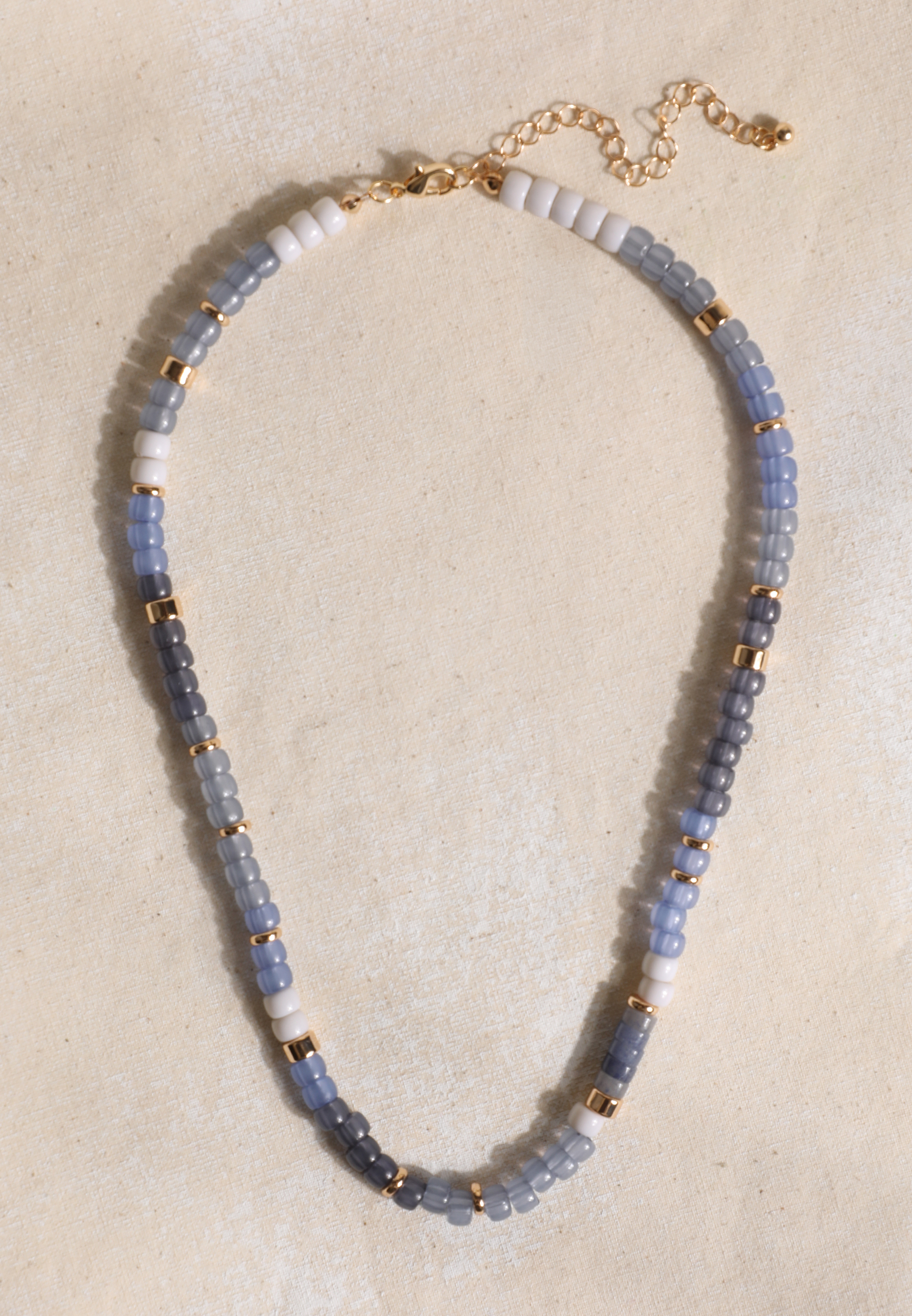 Gold And Blue Aventurine Beaded Necklace, C7608, large
