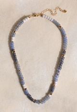 Gold And Blue Aventurine Beaded Necklace, C7608, small