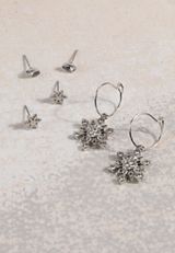 Silver Snowflake Earring Set, C431, small