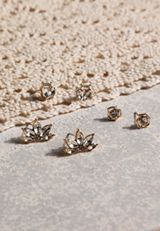 Gold Sparkle Stud Earring Set, C605, small