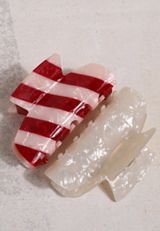 Stripe And Ivory Claw Clip Set, C4731, small