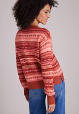 Mixed Stripe Fair Isle Sweater, C7514, small