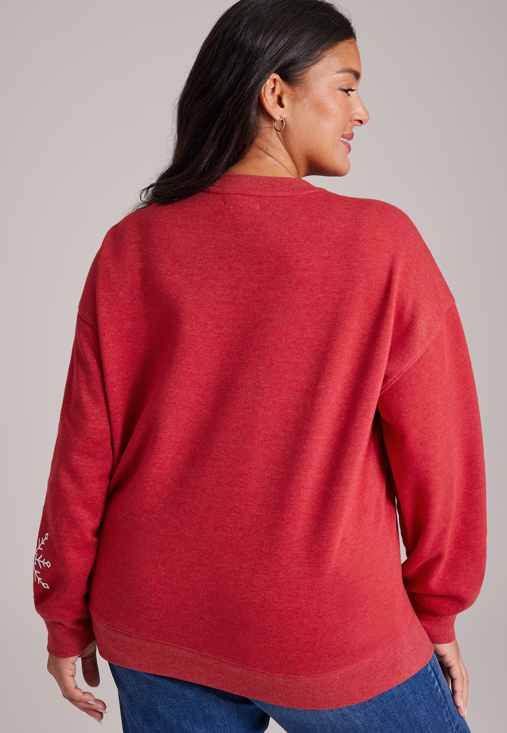 Plus Size Joyful Crewneck Sweatshirt, C7040, large