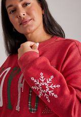 Plus Size Joyful Crewneck Sweatshirt, C7040, small