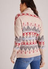 Fair Isle Shawl Collar Open-Front Cardigan, C4813, small