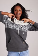 Homeward Fair Isle Colorblock Hoodie, C1770, small