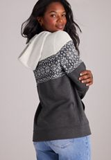 Homeward Fair Isle Colorblock Hoodie, C1770, small