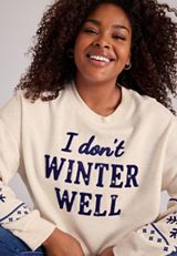 Plus Size I Don't Winter Well Chenille Graphic Sweatshirt, C3363, small