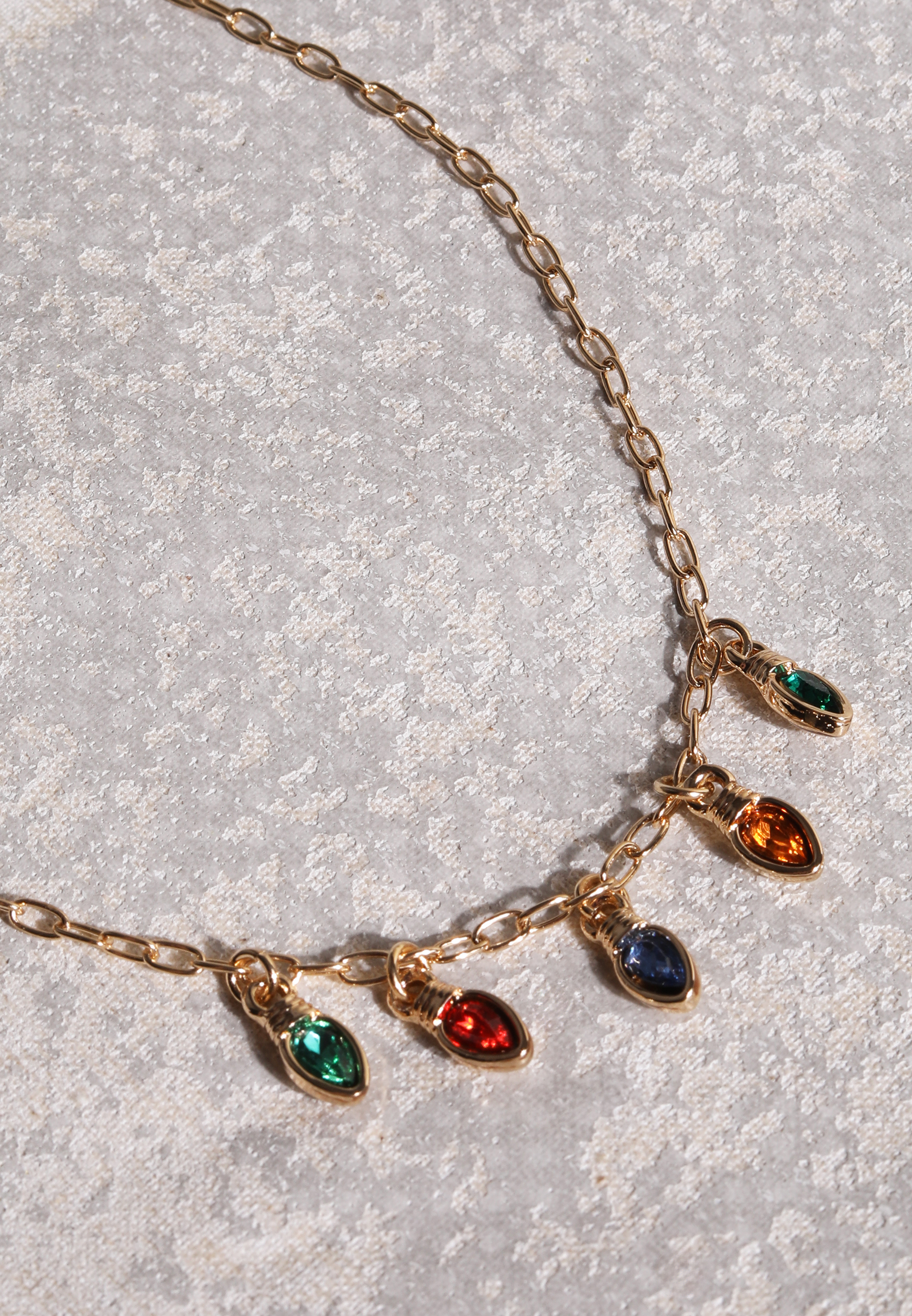 Gold Holiday Light Bulb Necklace, C605, large