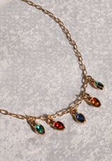 Gold Holiday Light Bulb Necklace, C605, small