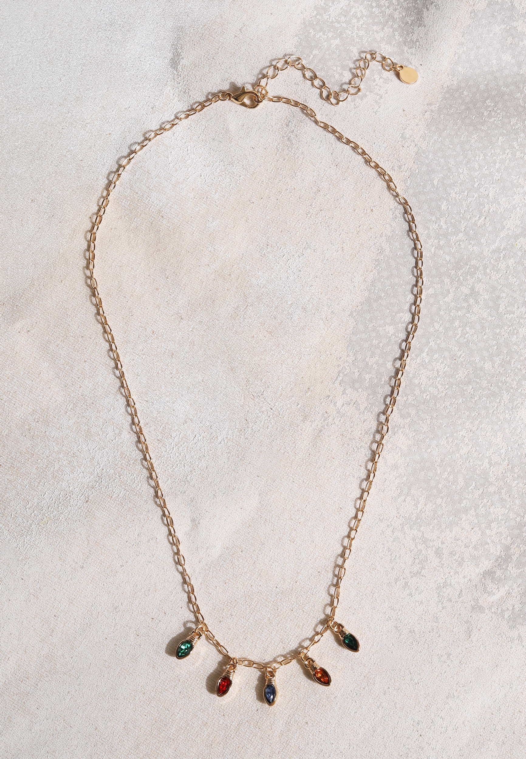 Gold Holiday Light Bulb Necklace, C605, large