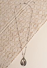 Silver Nativity Pendant Necklace, C431, small