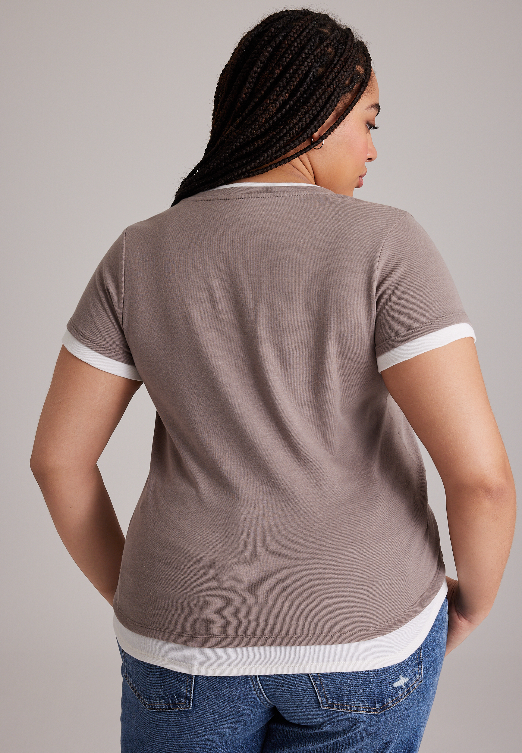 Plus Size 24/7 Twofer Tee, SATELITE, large