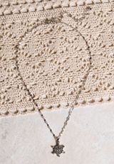 Silver Rhinestone Snowflake Necklace, C431, small