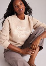 Slow Mornings Club Sweatshirt, AMPHORA, small