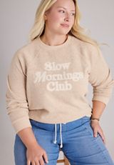 Plus Size Slow Mornings Club Sweatshirt, AMPHORA, small