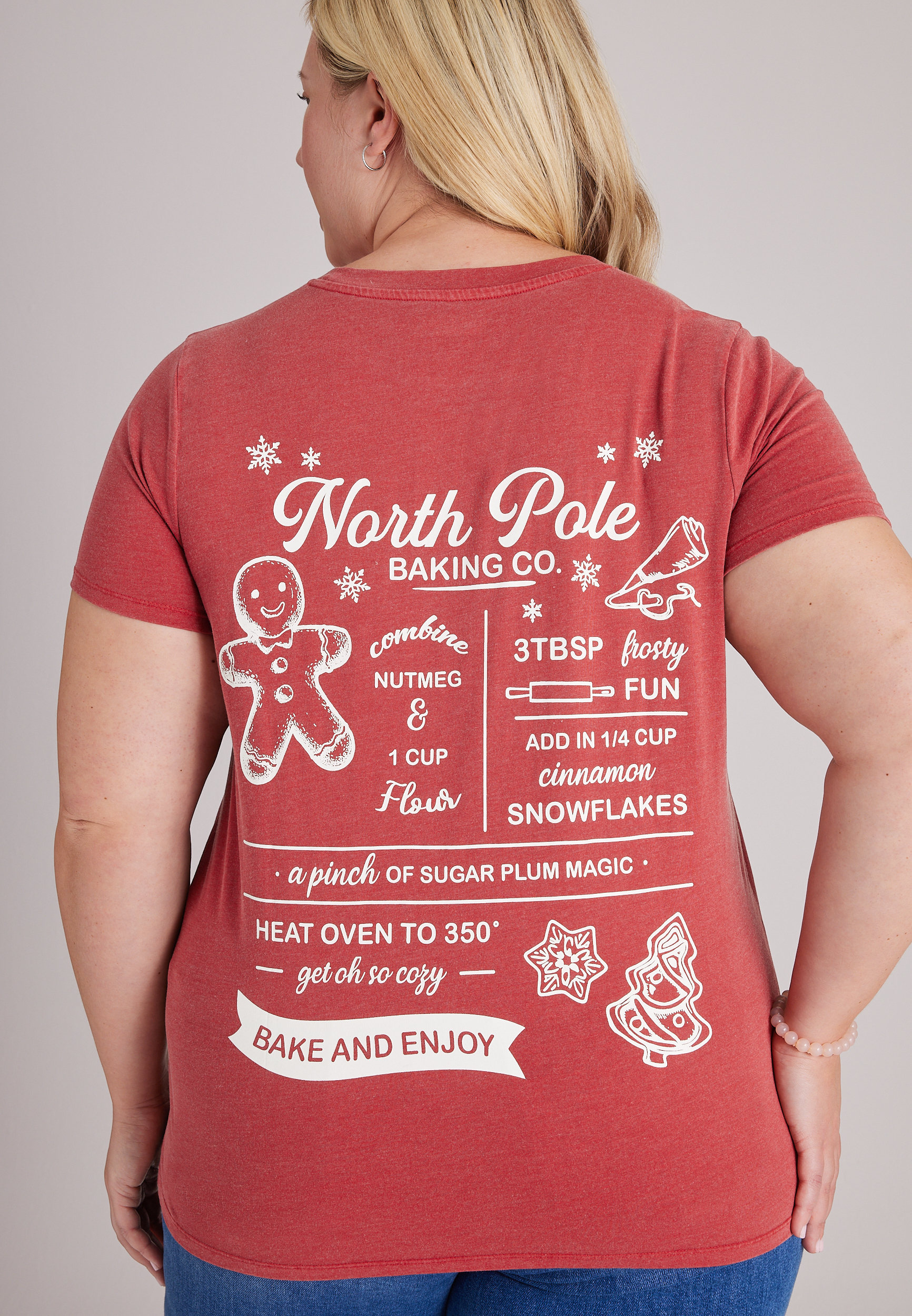 Plus Size North Pole Baking Co. Holiday Relaxed Fit Graphic Tee, C5006, large