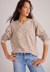 Washed Terry Zebra Sweatshirt, C9661, small