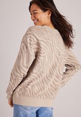 Washed Terry Zebra Sweatshirt, C9661, small