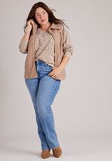 Plus Size Washed Terry Zebra Sweatshirt, C9661, small