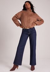 Faux Suede Bubble Hem Jacket, C5059, small