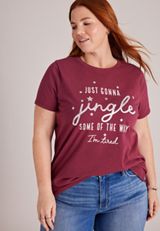 Plus Size Jingle Some Of The Way I'm Tired Relaxed Fit Graphic Tee, C1676, small