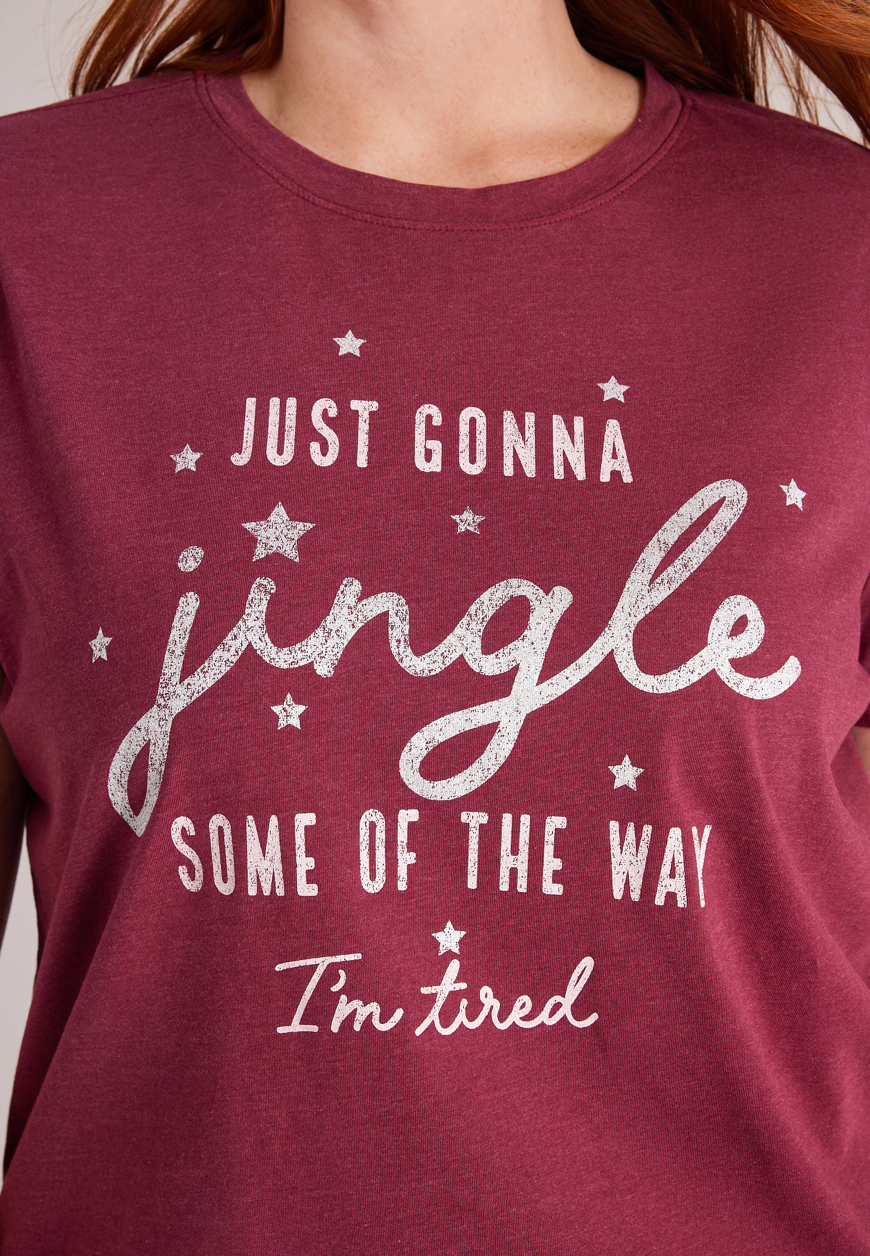 Plus Size Jingle Some Of The Way I'm Tired Relaxed Fit Graphic Tee, C1676, large