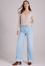 Flying Monkey™ Super High Rise Cuffed Relaxed Wide Leg Jean, C2806, small