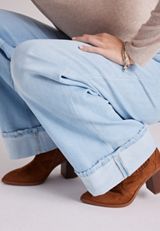 Flying Monkey™ Super High Rise Cuffed Relaxed Wide Leg Jean, C2806, small