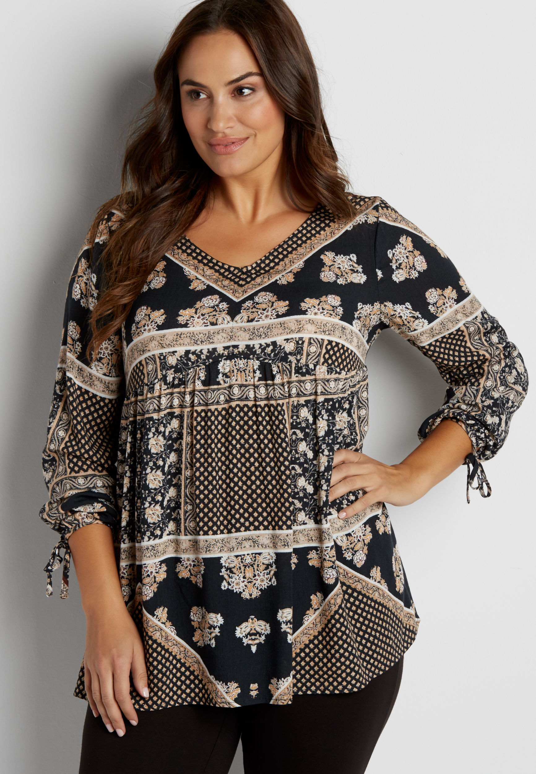plus size lightweight patterned tunic top | maurices