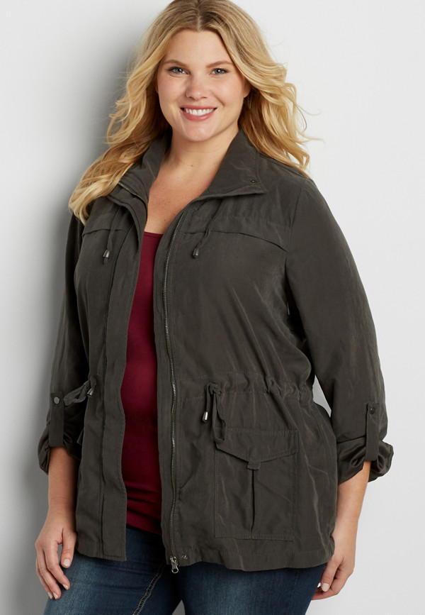 plus size faux suede anorak jacket | maurices