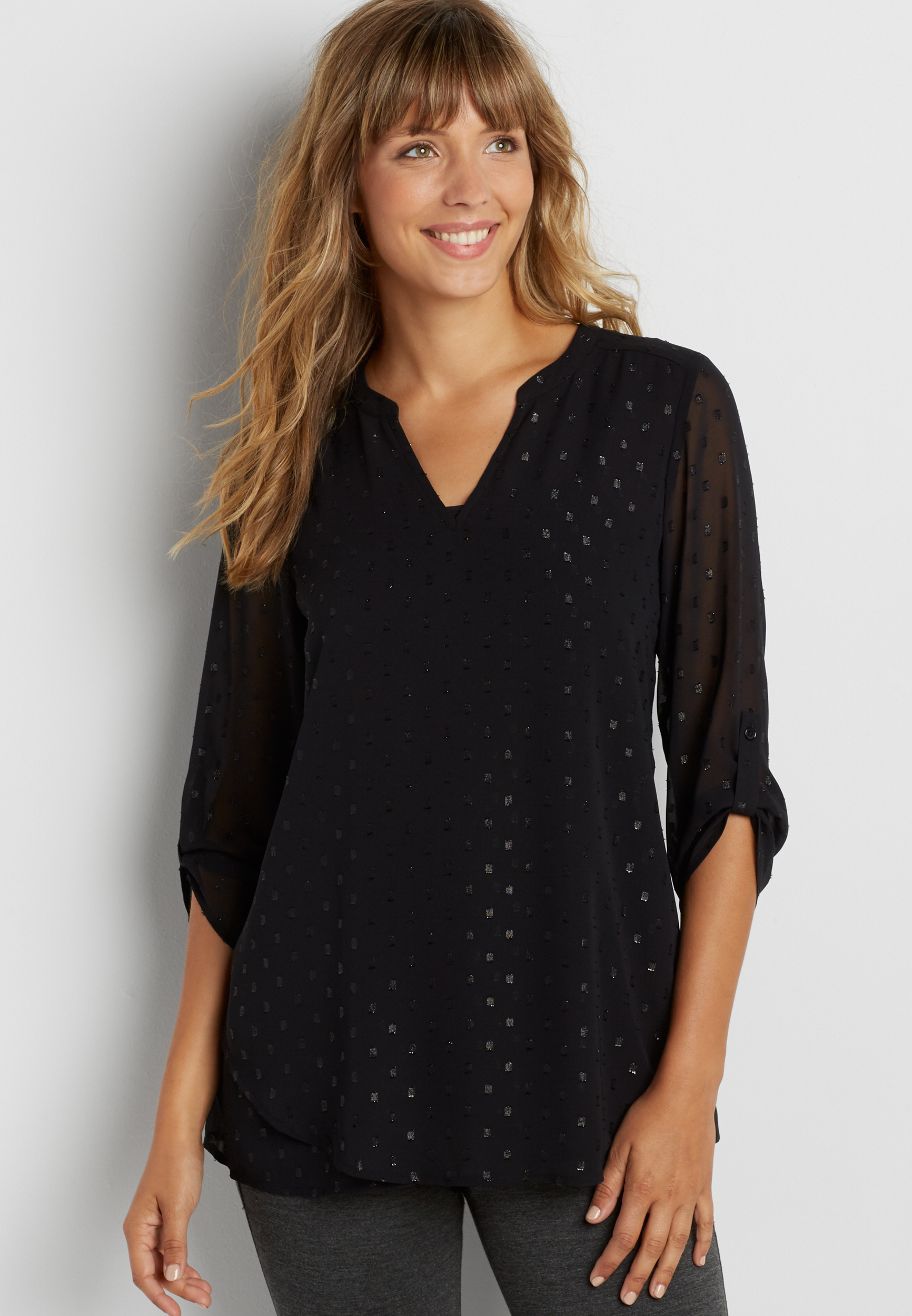 the perfect blouse with shimmering dots | maurices