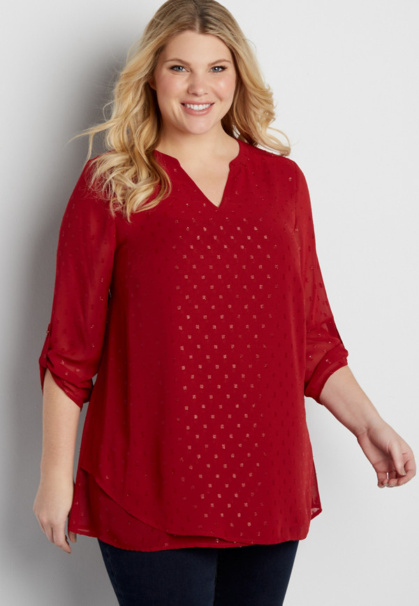 the perfect plus size blouse with shimmering dots | maurices