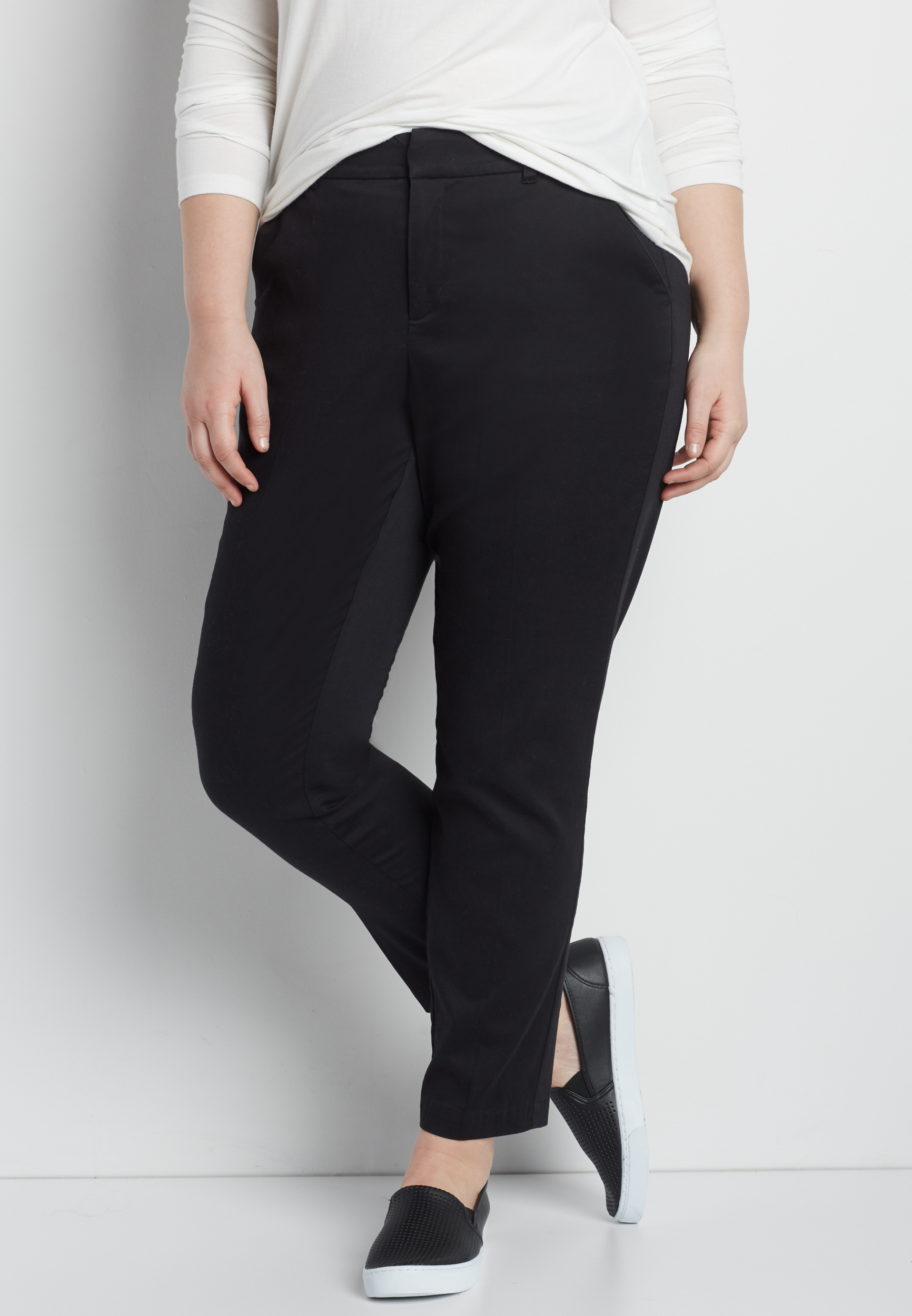 plus size black ankle pants