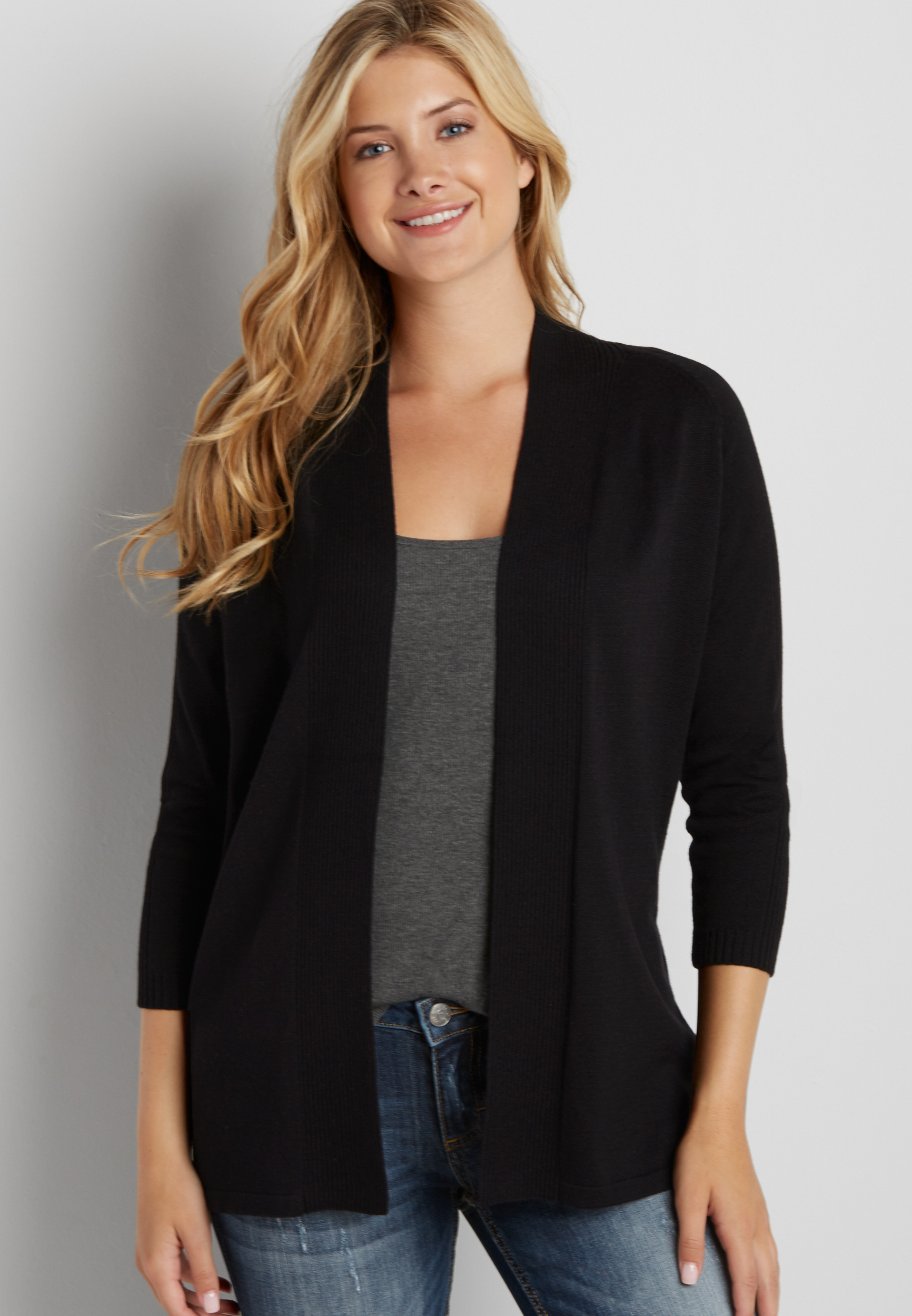 cardigan with ribbing | maurices