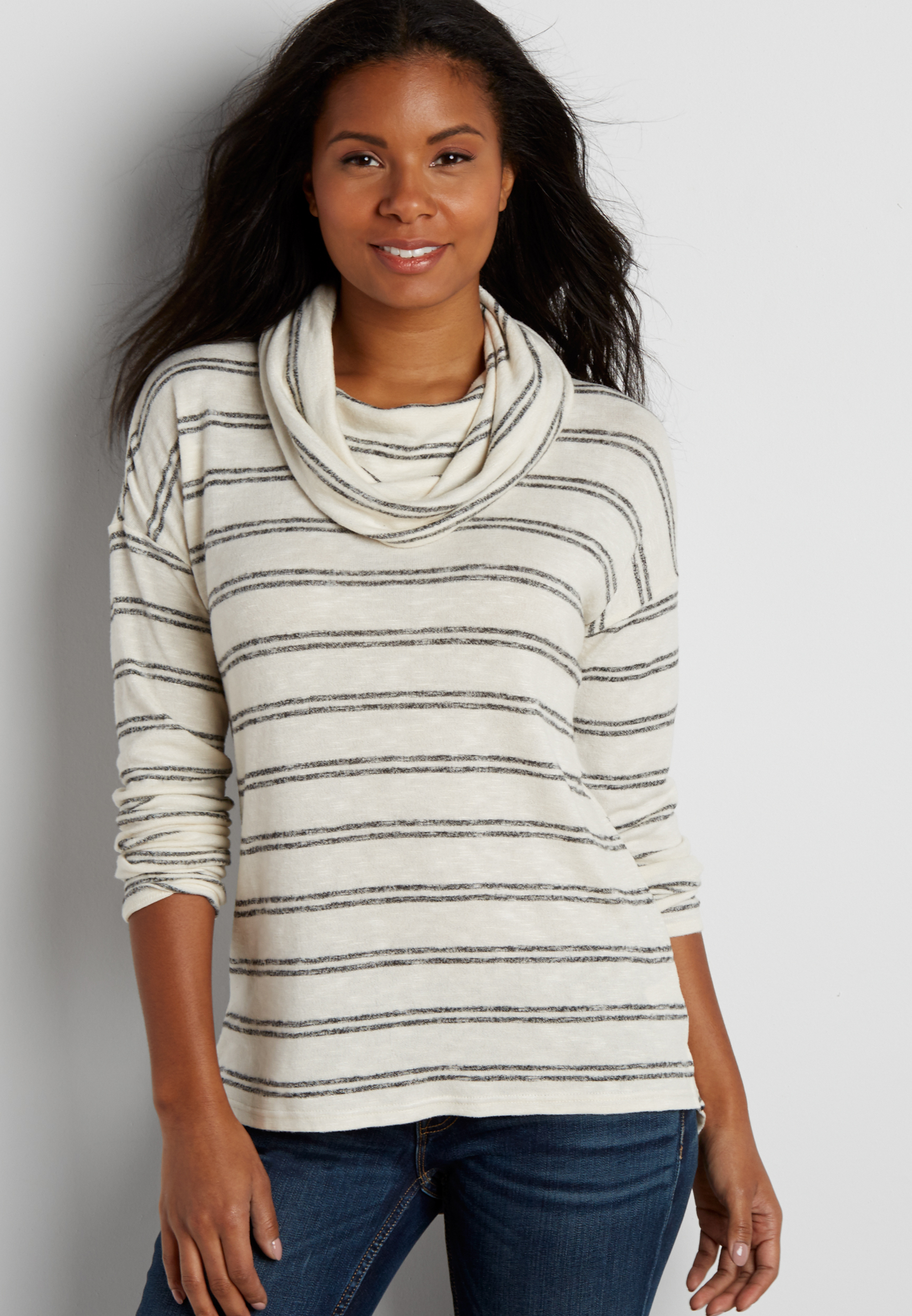 cowl neck dolman pullover with stripes | maurices