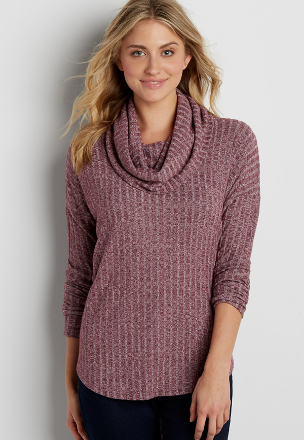 ribbed dolman pullover with cowl neck | maurices