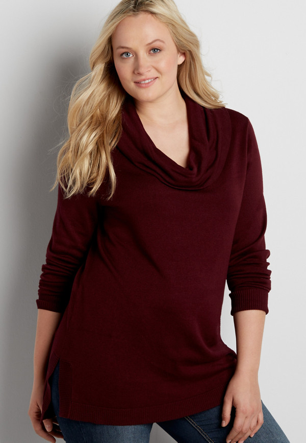 plus size cowl neck tunic sweater | maurices