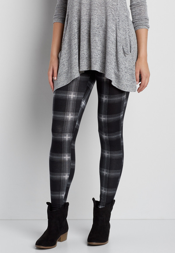 knit legging in plaid | maurices