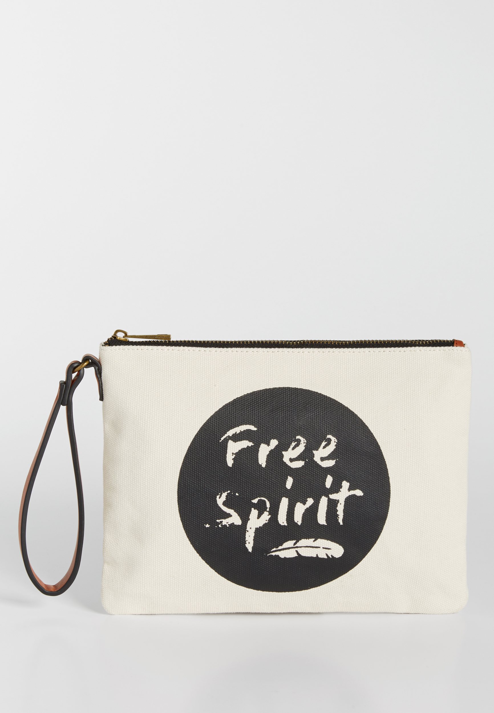 canvas wristlet with free spirit graphic | maurices