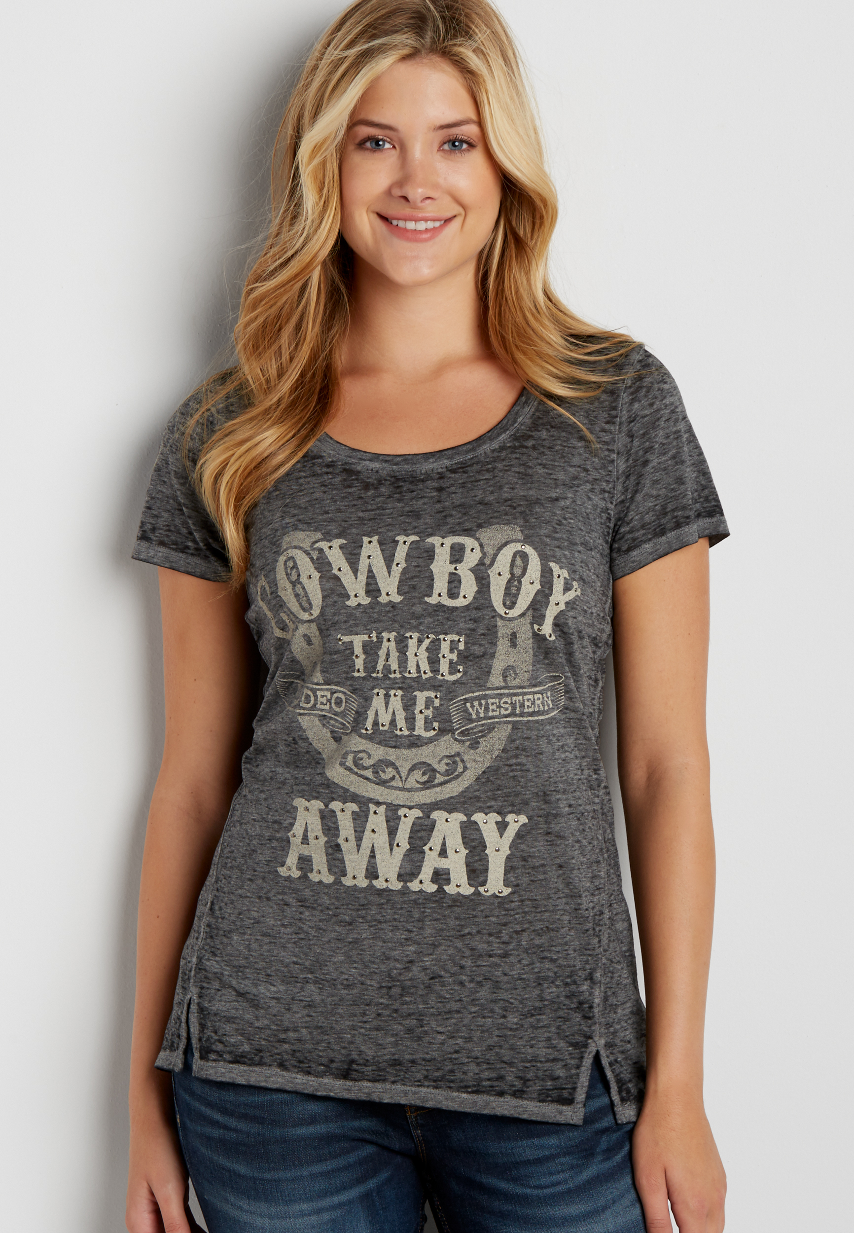 burnout tee with cowboy take me away graphic | maurices