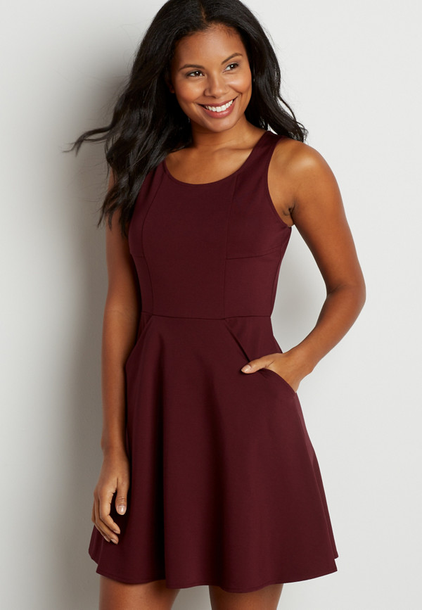 ponte skater dress with pockets | maurices