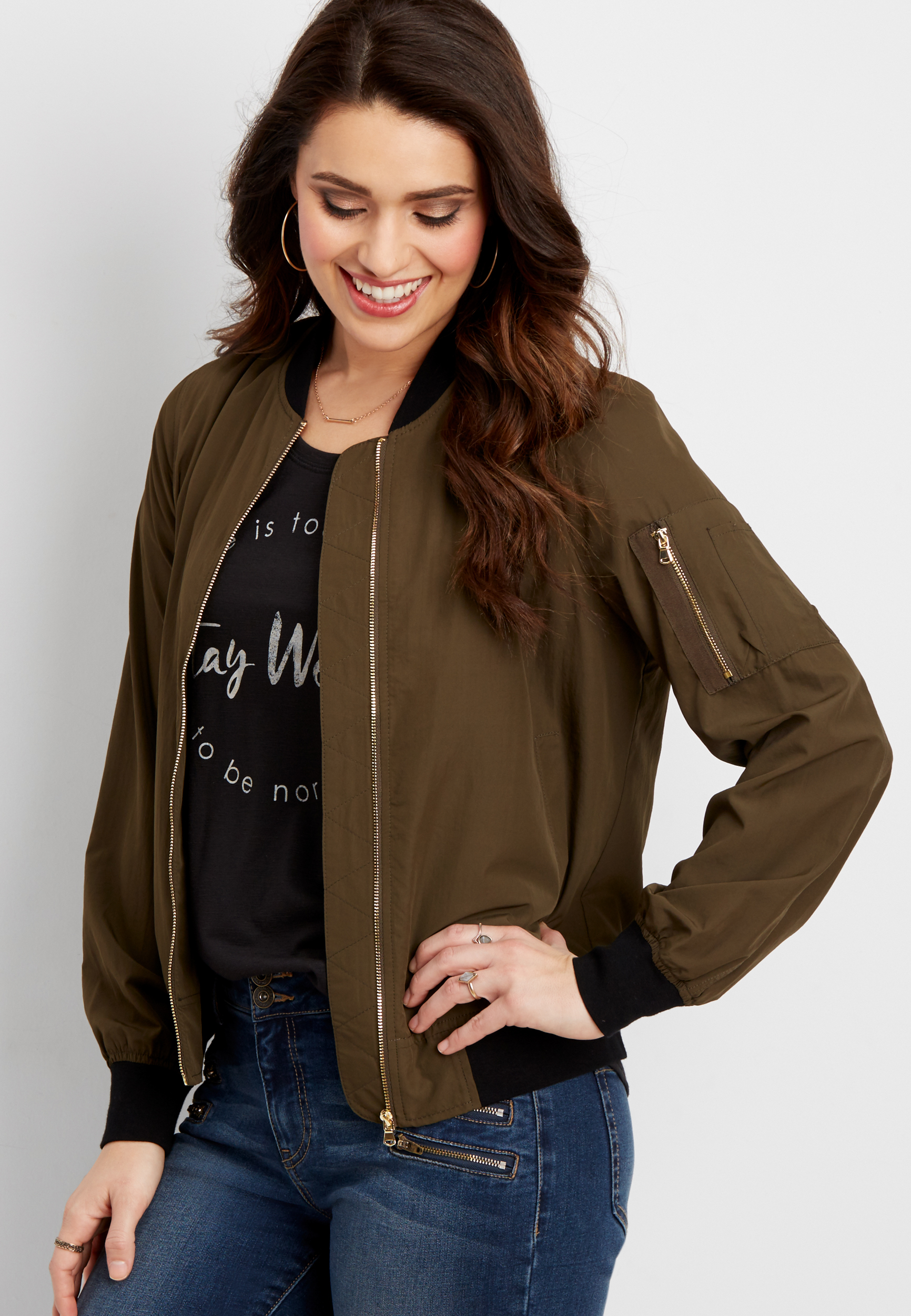 lightweight bomber jacket | maurices